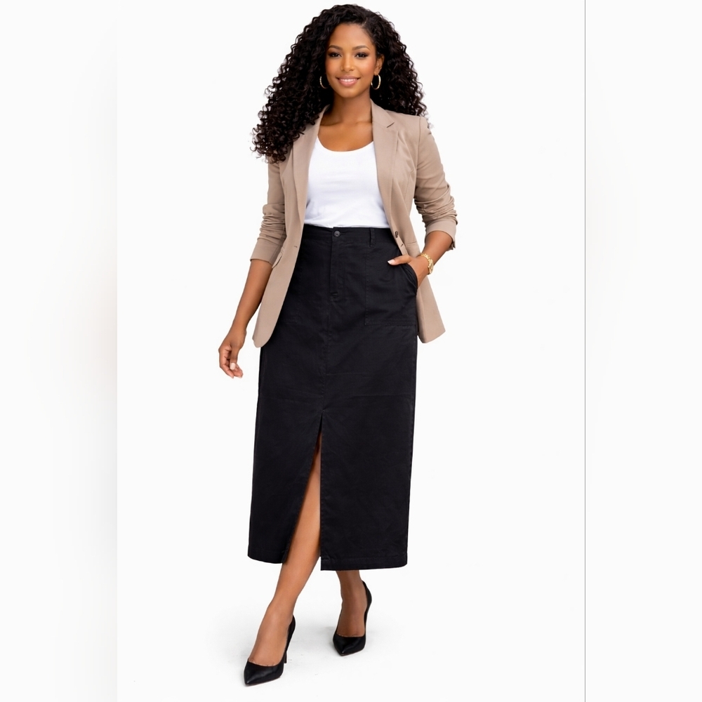 A New Day Women’s Utility Midi Skirt – XXL – NWT – Front Slit